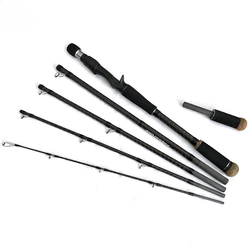 Fishing Rod Surf - タケドサーフキャスティングロッド、トラベルフィッシングロッド、カーボンファイバーカープ、長さ調節可能、6セクション、tn92、PT65CXH-6、1.95m
