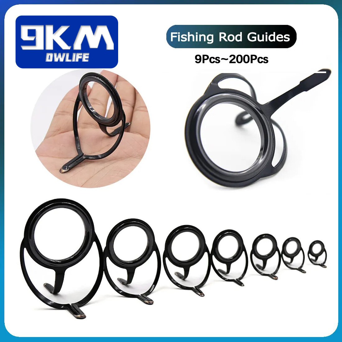 Fishing Rod Repair Kit - 釣竿修理キットスピニングロッドビルディングコンポーネントステンレス鋼鋳造釣竿ガイド交換セットタックル 4 〜 38 ミリメートル