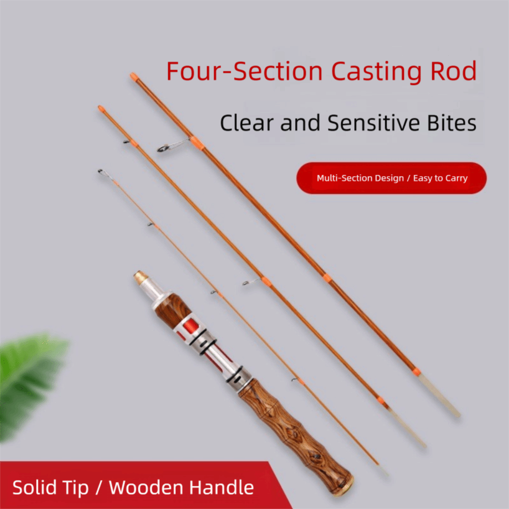 Fishing Rod Spinning - 高品質4セクションスピニングフィッシングロッドULパワー カーボンキャスティングフィッシングロッド1.4mスピニングカーボンファイバーフィッシングポール冬