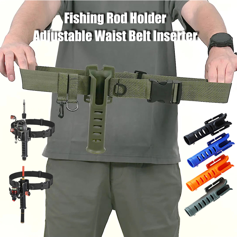 Fishing Rod Fly - ぶら下げ釣りウエストベルトロッドホルダー調整可能なウェーディングベルトスピニングキャスティングリールフライフィッシングポータブル釣りアクセサリー