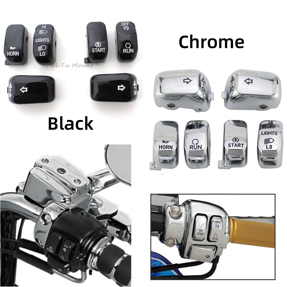Abu Garcia Reel Revo - オートバイのハンドルバーのコントロールスイッチキャップ,ボタンカバー,ハーレースポーツスター1200 883 dyna cvoソフテイル,ファットボーイ,ストリートボブ,Vロッド