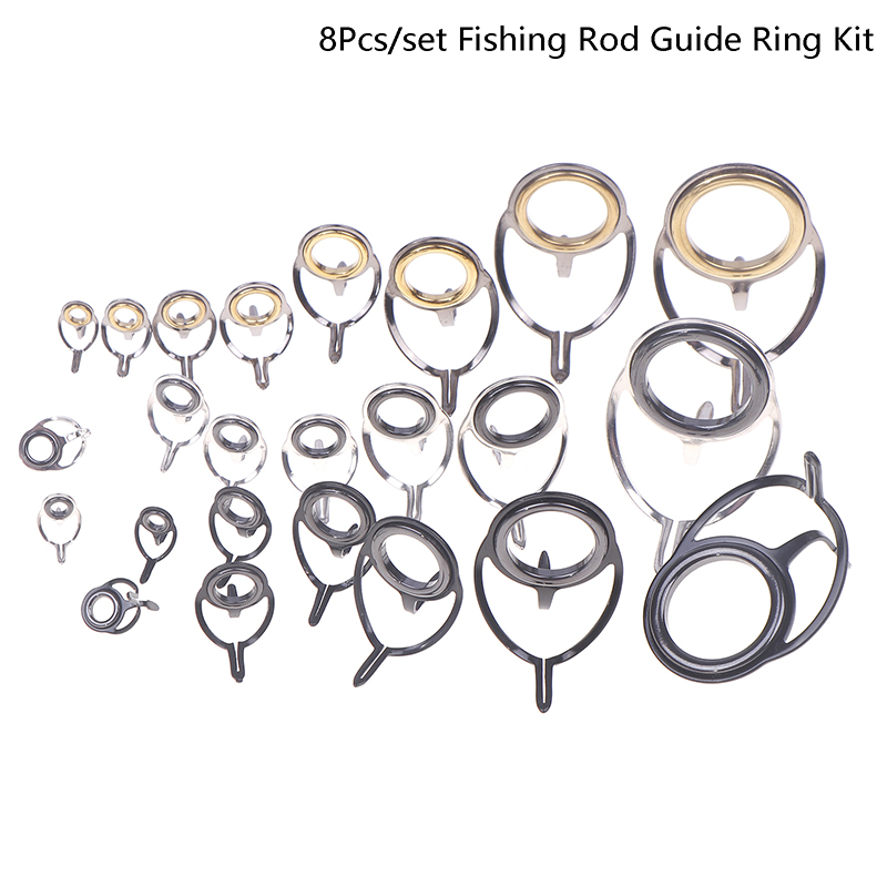 8個入り釣り道具ステンレス鋼修理キットセット釣り竿ガイドリン - Fishing Rod Building Kit のレビューと価格