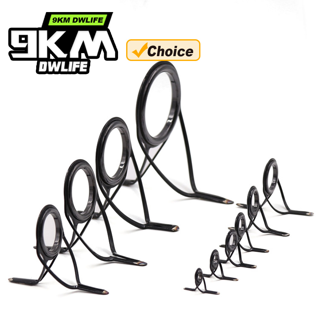 9KM OB カーブドロッドガイドキット 10個入り ダブル - Fishing Rod Repair Kit のレビューと価格